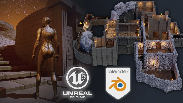 Read more about the article [100% Off] Blender 3 to Unreal Engine 5 Dungeon Modular Kitbash