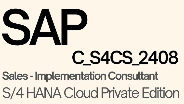 Read more about the article [100% Off] SAP C_S4CS_2408 Sales Implementation Consultant | Exam Dumps