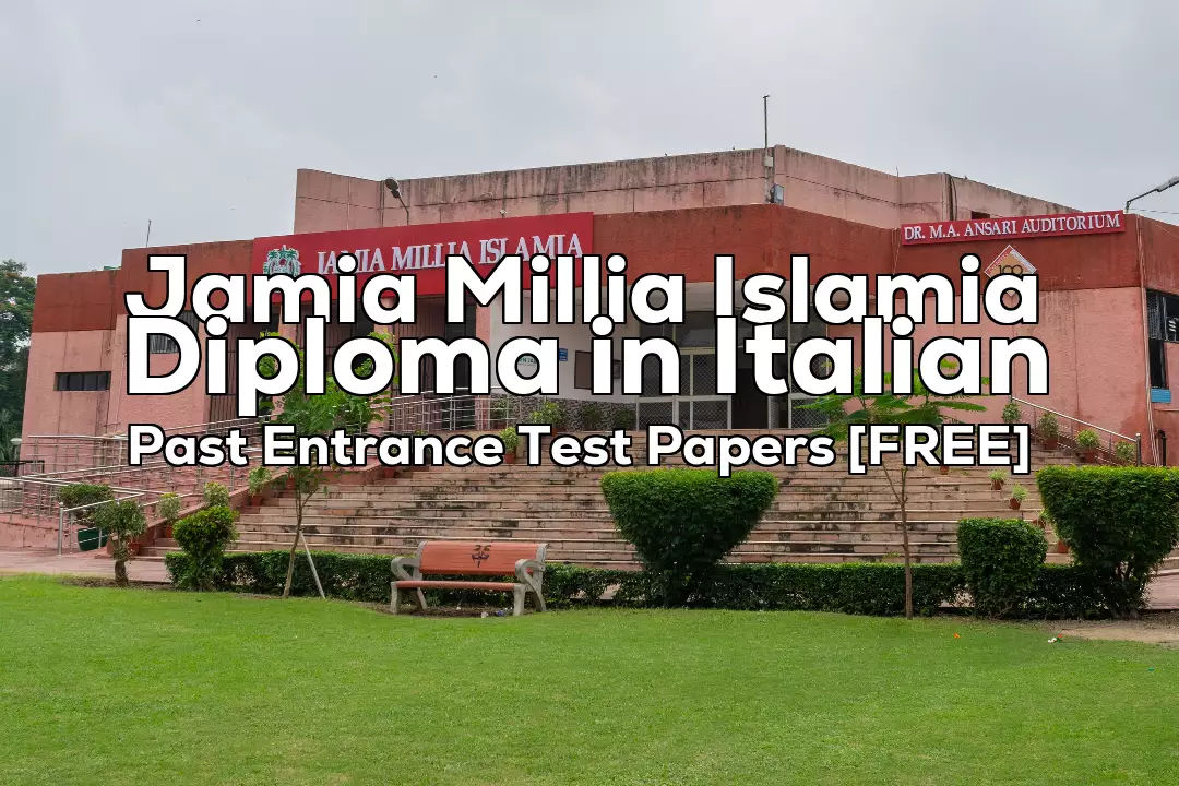 Jamia Diploma in Italian 2024 Entrance Test Paper